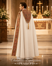 Cream with Red and Gold Tapestry Clergy Cope